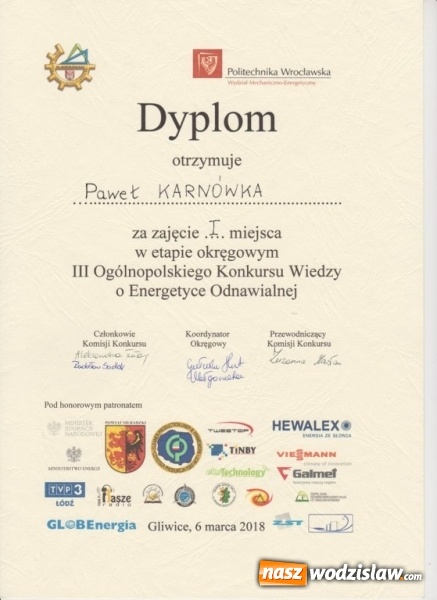 Zdjęcie w galerii na portalu naszwodzislaw.com: I miejsce dla ucznia ZST  wiadomości z regionu