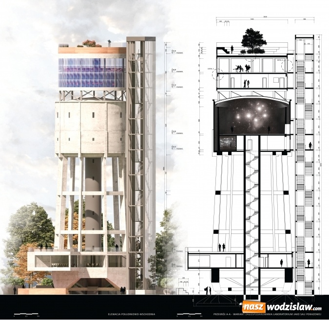 Zdjęcie w galerii na portalu naszwodzislaw.com: Wieża ciśnień - laboratorium nowych technologii  wiadomości z regionu