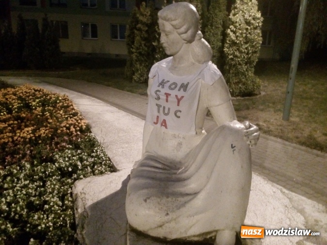 Zdjęcie w galerii na portalu naszwodzislaw.com: Wodzisławska Akcja Demokracja zakłada koszulki ze słowem Konstytucja  wiadomości z regionu