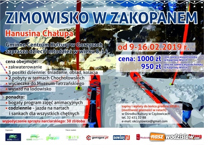 Zdjęcie w galerii na portalu naszwodzislaw.com: GCK w Gorzycach zaprasza do udziału w zimowisku w Zakopanem wiadomości z regionu
