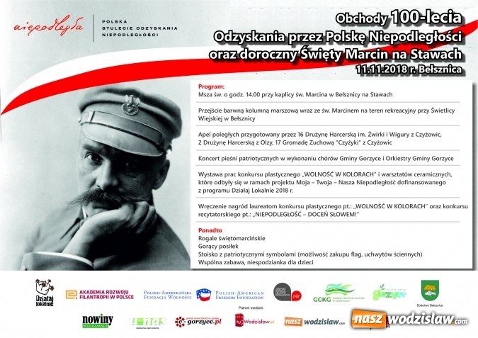 Zdjęcie w galerii na portalu naszwodzislaw.com: Obchody 100-lecia odzyskania Niepodległości oraz Święty Marcin na Stawach w Bełsznicy wiadomości z regionu