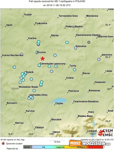 Zdjęcie w galerii na portalu naszwodzislaw.com: O 20.23 w naszym regionie zatrzęsła się ziemia wiadomości z regionu