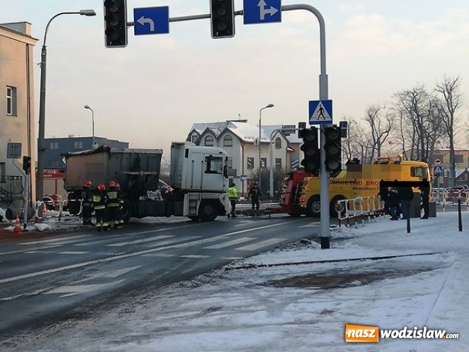 Zdjęcie w galerii na portalu naszwodzislaw.com: Poranne zderzenie dwóch ciężarówek w Rydułtowach wiadomości z regionu