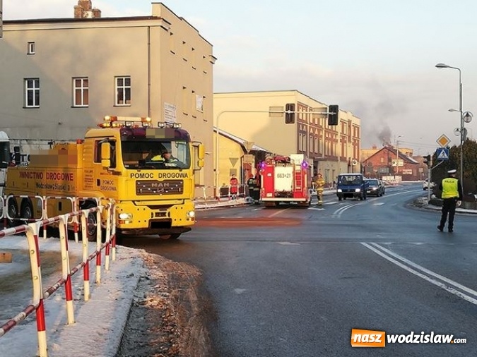 Zdjęcie w galerii na portalu naszwodzislaw.com: Poranne zderzenie dwóch ciężarówek w Rydułtowach wiadomości z regionu
