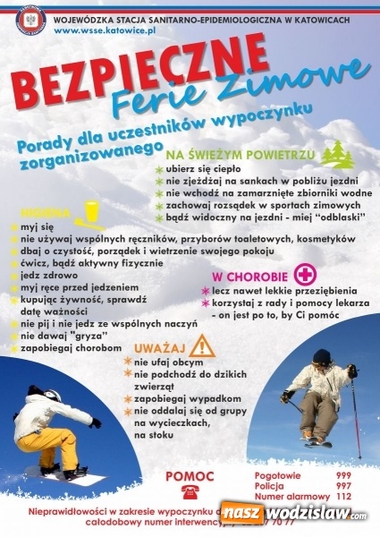 Zdjęcie w galerii na portalu naszwodzislaw.com: Sanepid radzi, jak bezpiecznie spędzić ferie wiadomości z regionu