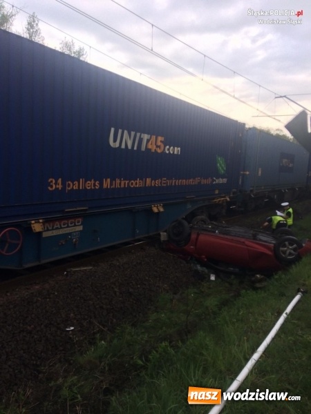 Zdjęcie w galerii na portalu naszwodzislaw.com: Ford wjechał pod pociąg. Kierowca zlekceważył sygnalizator! [FOTO i WIDEO] wiadomości z regionu