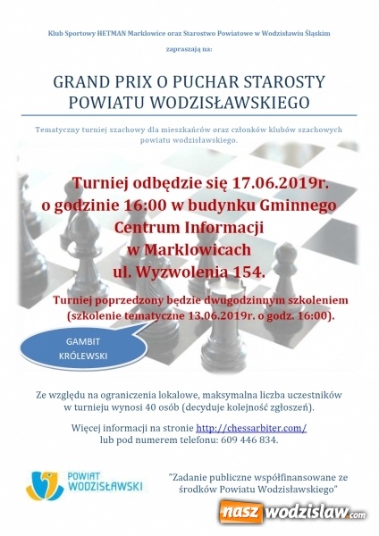 Zdjęcie w galerii na portalu naszwodzislaw.com: KS Hetman Marklowice zaprasza na królewski gambit wiadomości z regionu