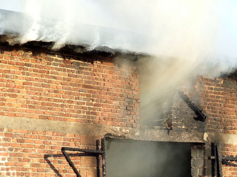 Zdjęcie w galerii na portalu naszwodzislaw.com: Pożar stodoły w Radlinie (foto) wiadomości z regionu