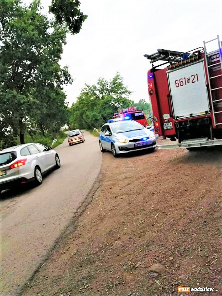 Zdjęcie w galerii na portalu naszwodzislaw.com: Samochód wypadł z drogi i wjechał do stawu wiadomości z regionu