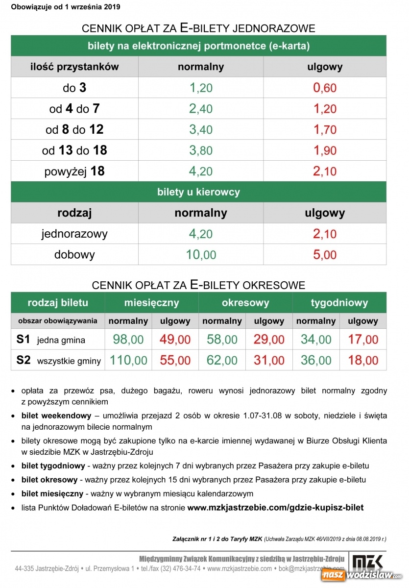Zdjęcie w galerii na portalu naszwodzislaw.com: Od 1 września nowy rozkład jazdy autobusów MZK wiadomości z regionu