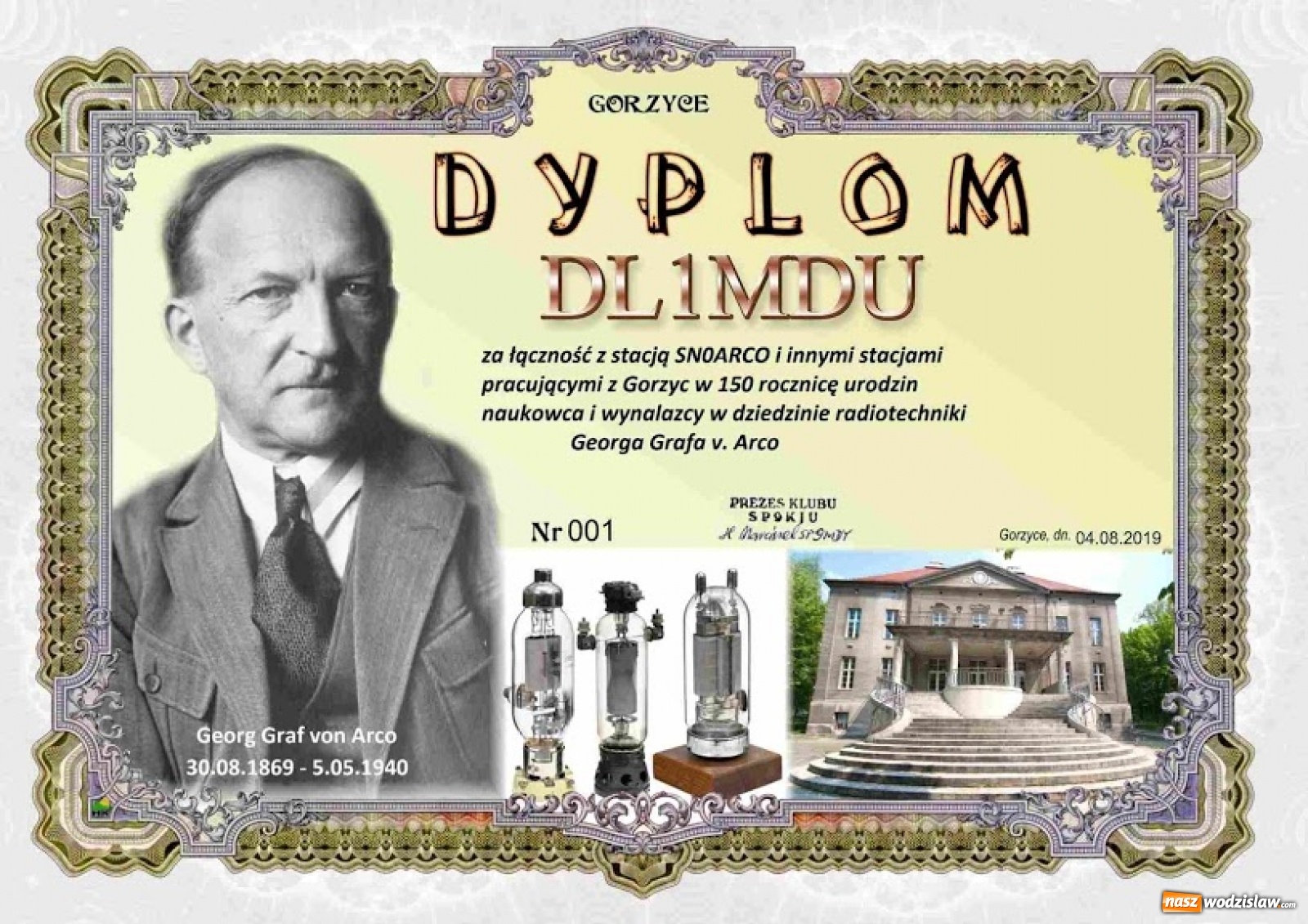 Zdjęcie w galerii na portalu naszwodzislaw.com: Raciborscy krótkofalowcy uczcili pamięć grafa von Arco  wiadomości z regionu