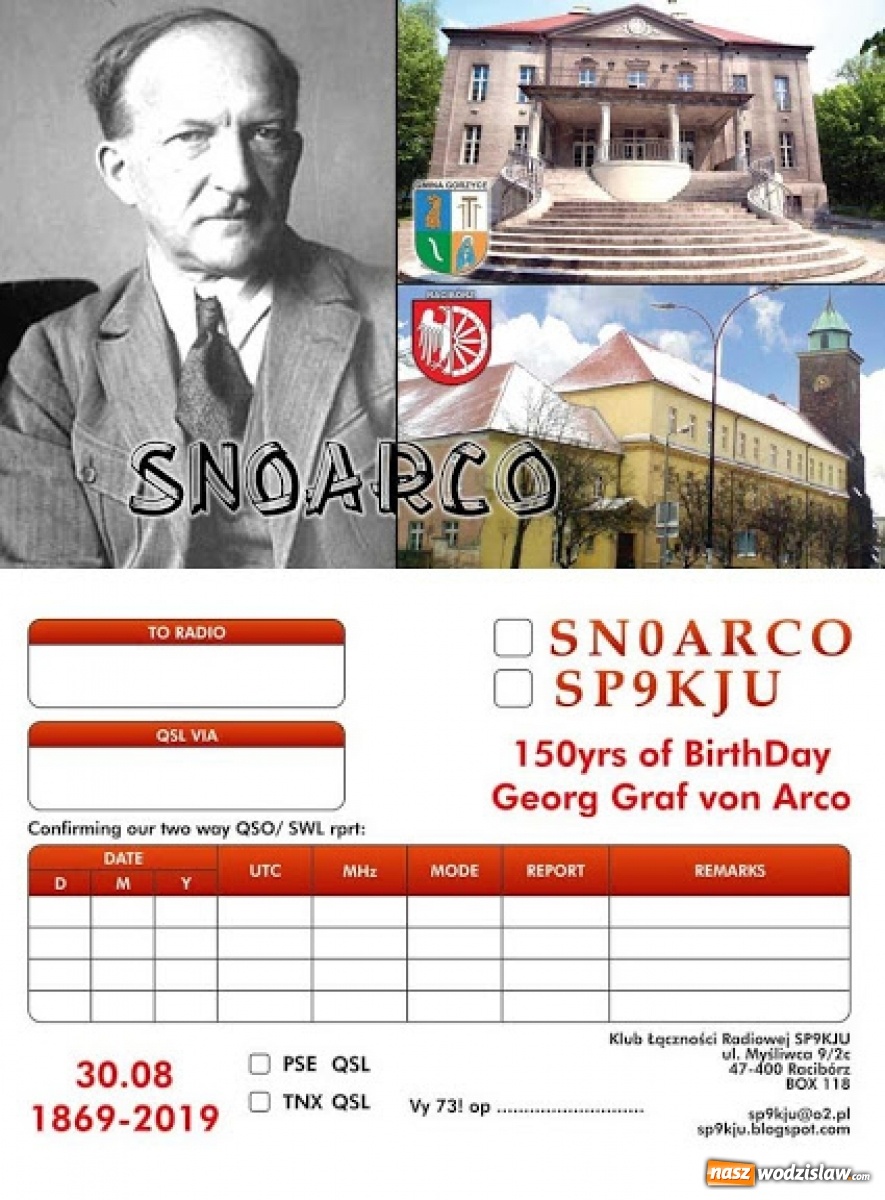 Zdjęcie w galerii na portalu naszwodzislaw.com: Raciborscy krótkofalowcy uczcili pamięć grafa von Arco  wiadomości z regionu
