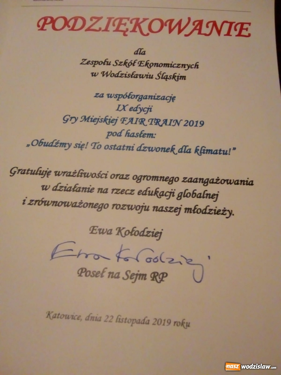 Zdjęcie w galerii na portalu naszwodzislaw.com: Gra miejska Fair Train. ZSE Wodzisław najlepszy wiadomości z regionu