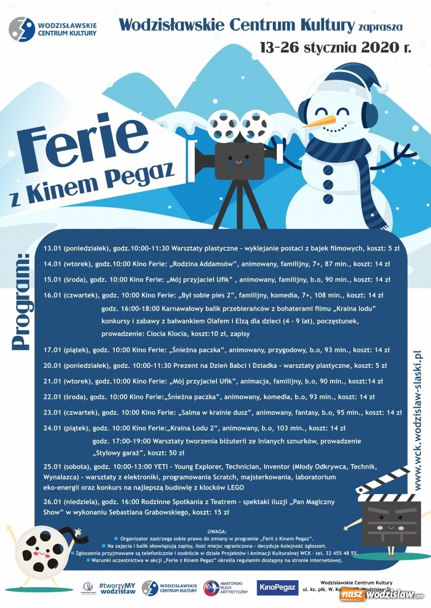 Zdjęcie w galerii na portalu naszwodzislaw.com: Ferie w WCK z Kinem Pegaz wiadomości z regionu