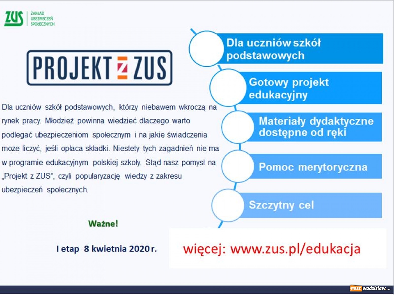 Zdjęcie w galerii na portalu naszwodzislaw.com: Lekcja z ZUS. Projekt dla szkół podstawowych wiadomości z regionu