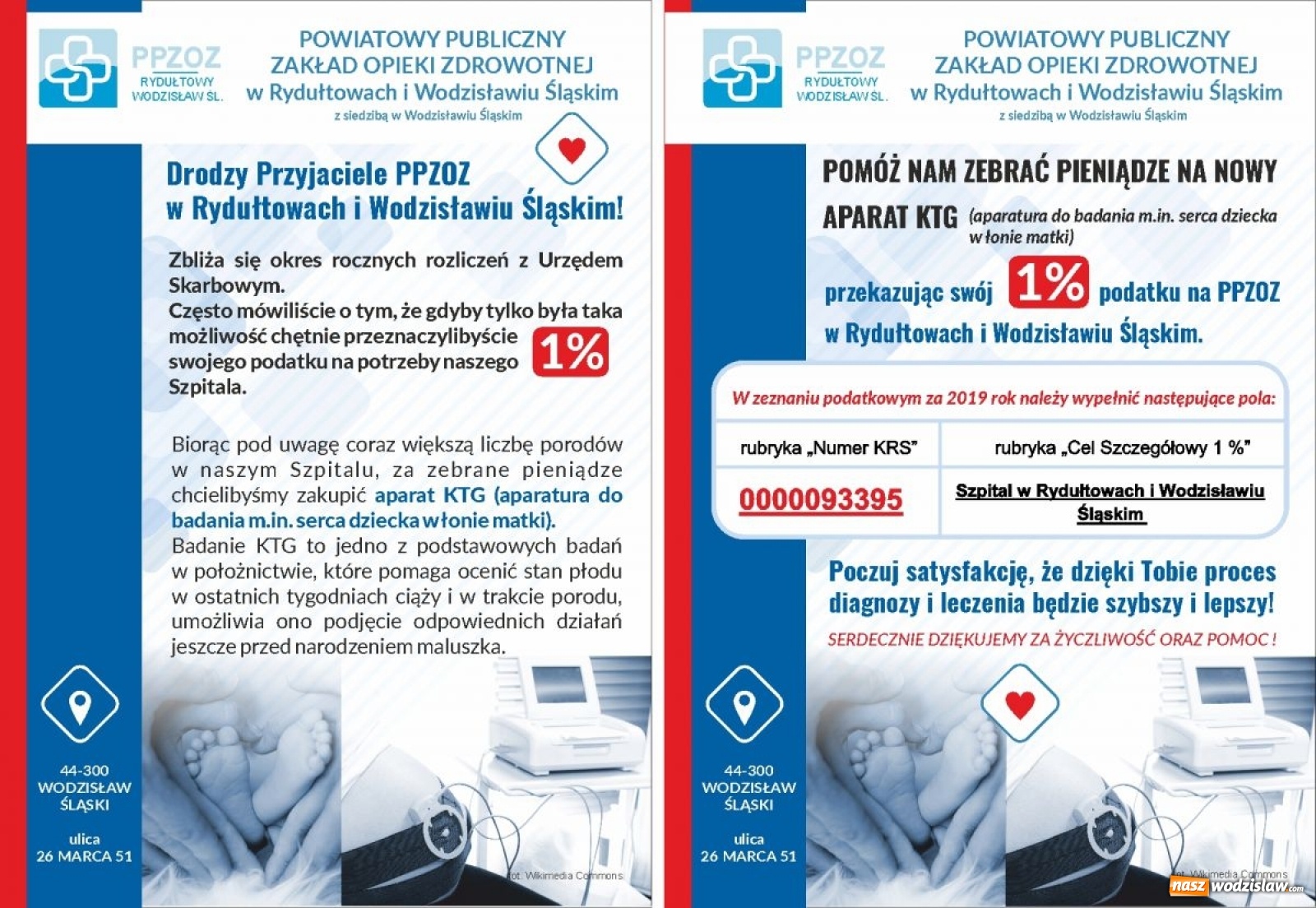 Zdjęcie w galerii na portalu naszwodzislaw.com: Przekaż 1% podatku na powiatowe szpitale wiadomości z regionu