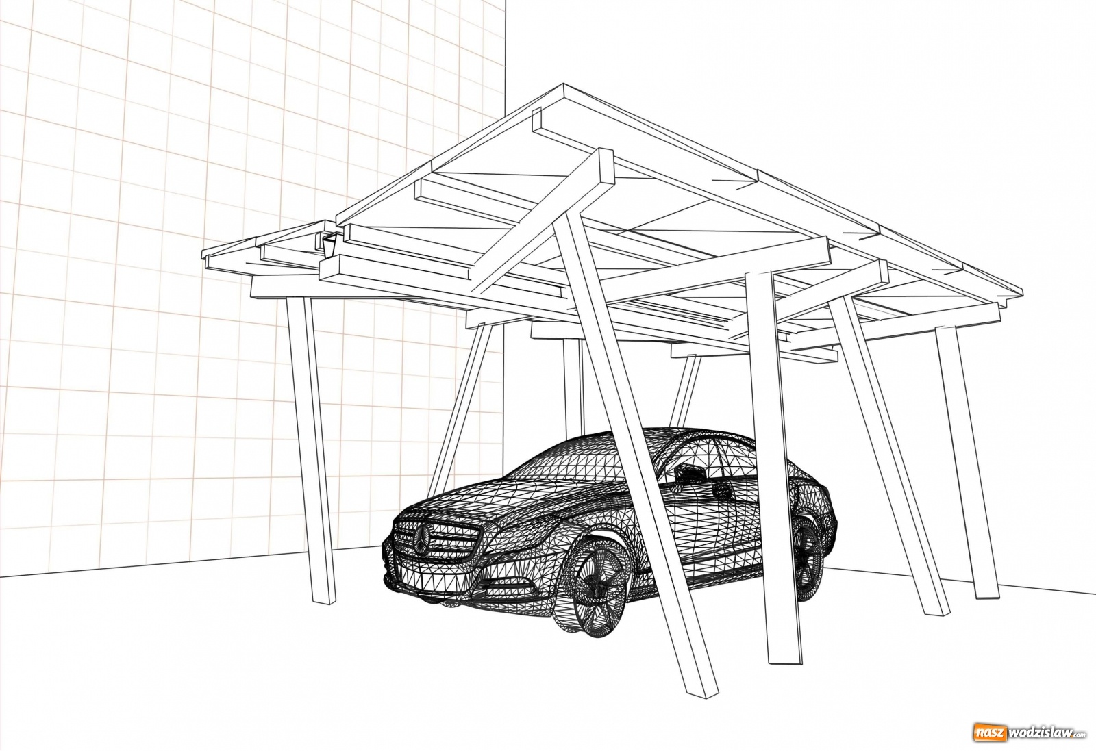 Zdjęcie w galerii na portalu naszwodzislaw.com: Zadaszenie na samochód pełniące funkcję wiaty fotowoltaicznej wiadomości z regionu