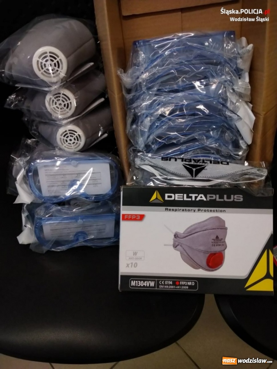 Zdjęcie w galerii na portalu naszwodzislaw.com: Kolejne środki ochrony sanitarnej trafiły do wodzisławskich policjantów wiadomości z regionu