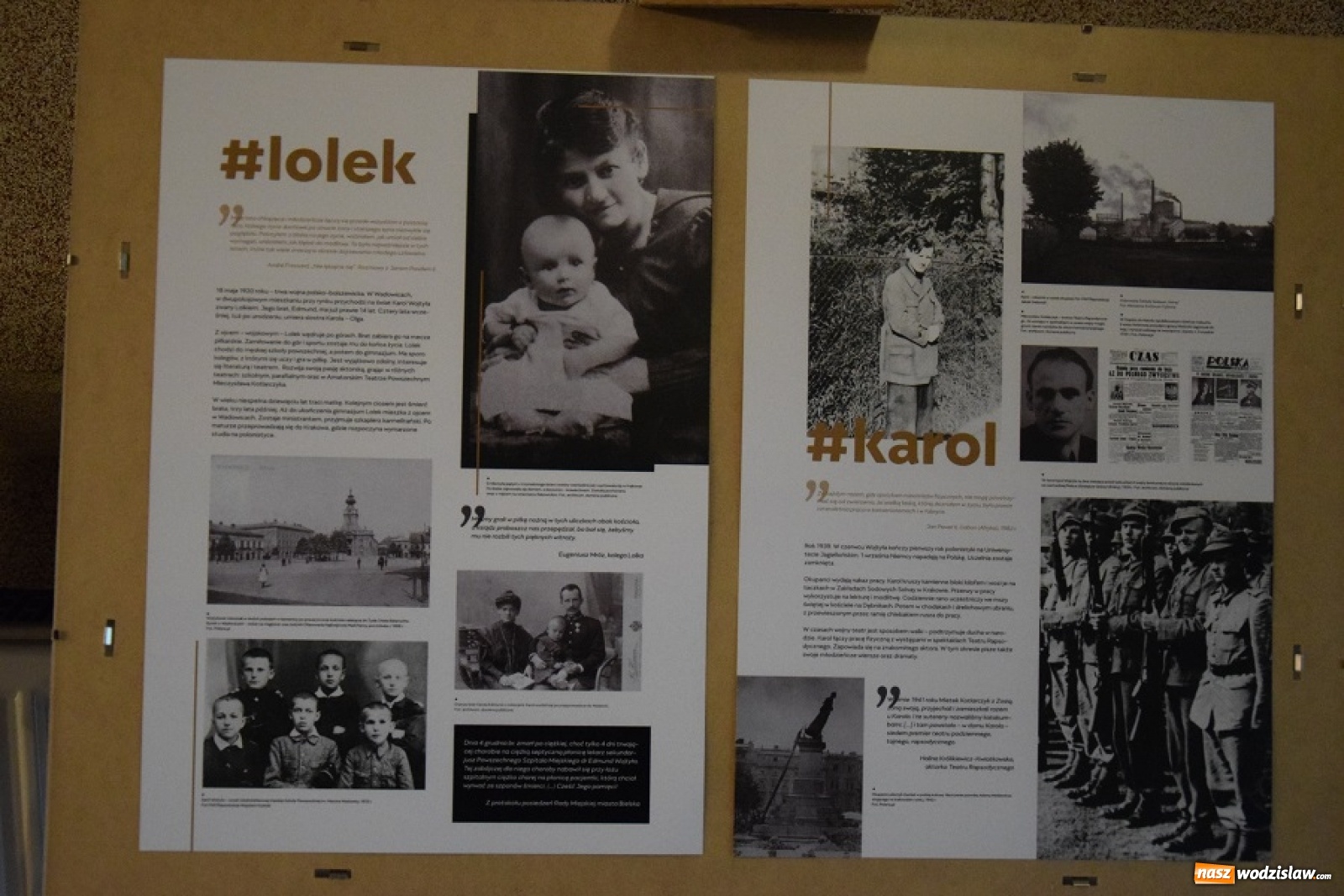 Zdjęcie w galerii na portalu naszwodzislaw.com: Setne urodziny Karola Wojtyły. Specjalna wystawa w holu UG Mszana wiadomości z regionu