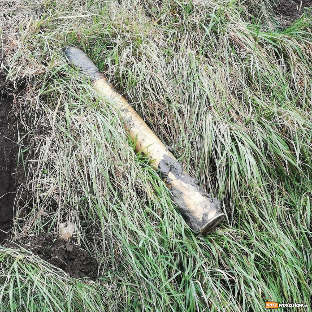 Zdjęcie w galerii na portalu naszwodzislaw.com: Pocisk przeciwpancerny wykopany w Gogołowej [FOTO] wiadomości z regionu