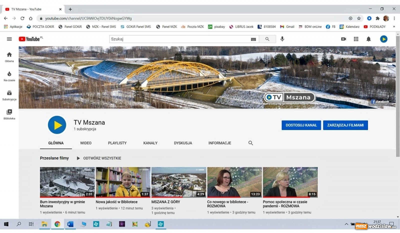 Zdjęcie w galerii na portalu naszwodzislaw.com: Mszański GOKiR stworzył studio telewizyjne wiadomości z regionu