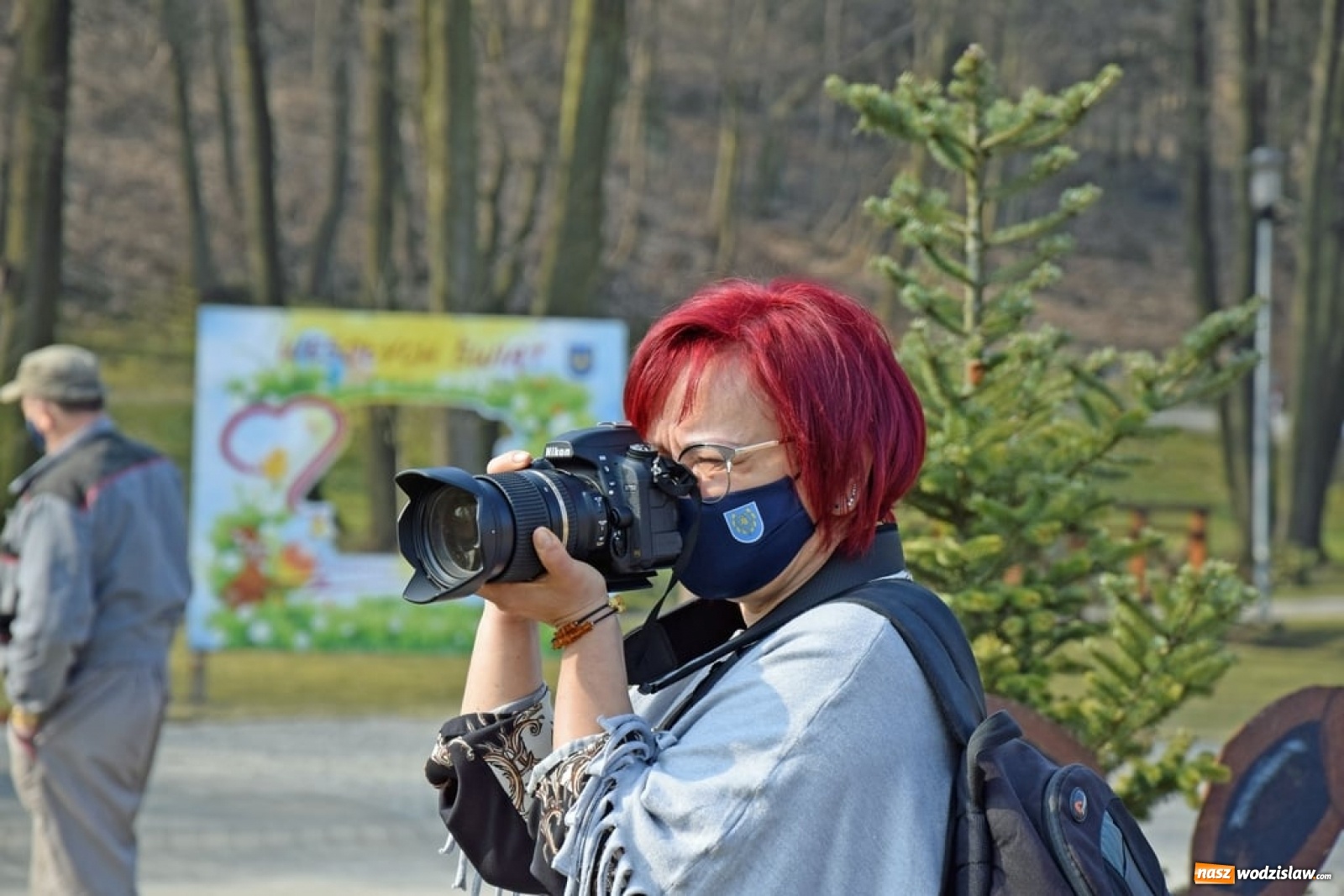 Zdjęcie w galerii na portalu naszwodzislaw.com: W mszańskim parku stanęła gigantyczna palma wielkanocna [FOTO] wiadomości z regionu