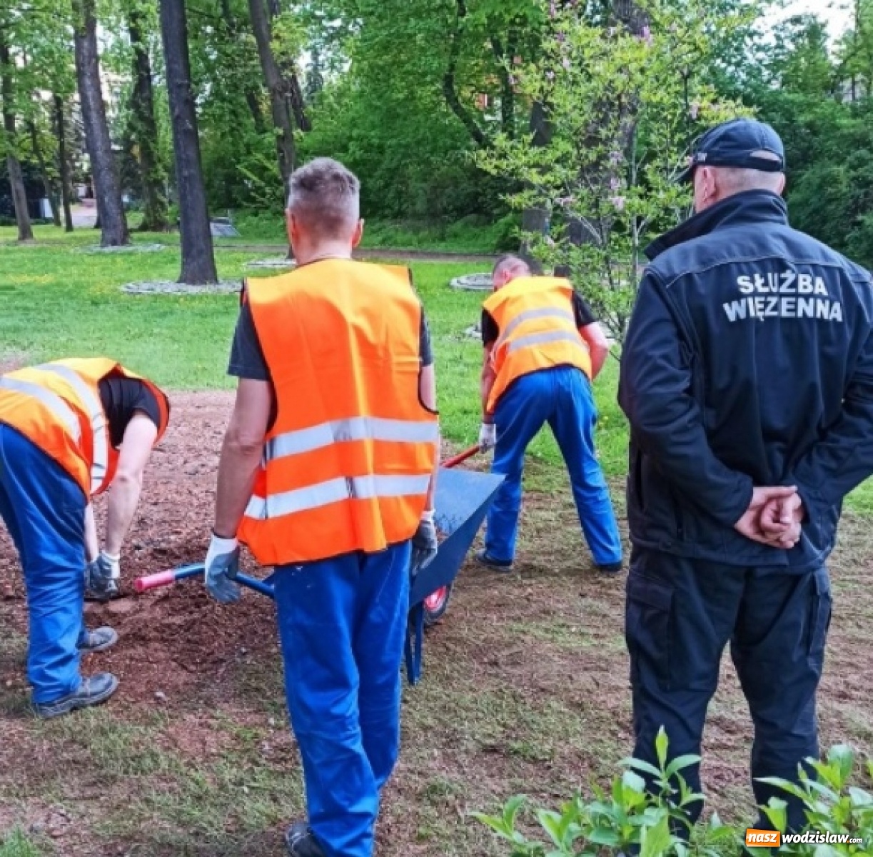 Zdjęcie w galerii na portalu naszwodzislaw.com: Więźniowie z ZK Racibórz skierowani do usuwania skutków podtopień wiadomości z regionu