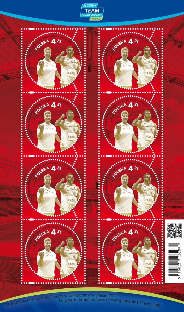 Zdjęcie w galerii na portalu naszwodzislaw.com: Drużynowe Mistrzostwa Europy w Lekkoatletyce na nowym znaczku Poczty Polskiej wiadomości z regionu