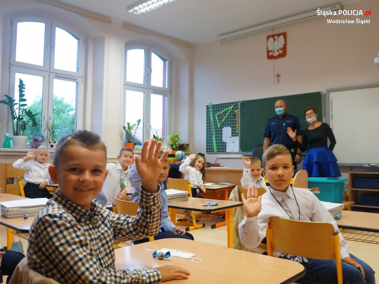 Zdjęcie w galerii na portalu naszwodzislaw.com: Policjanci odwiedzili pierwszaków z Marklowic wiadomości z regionu