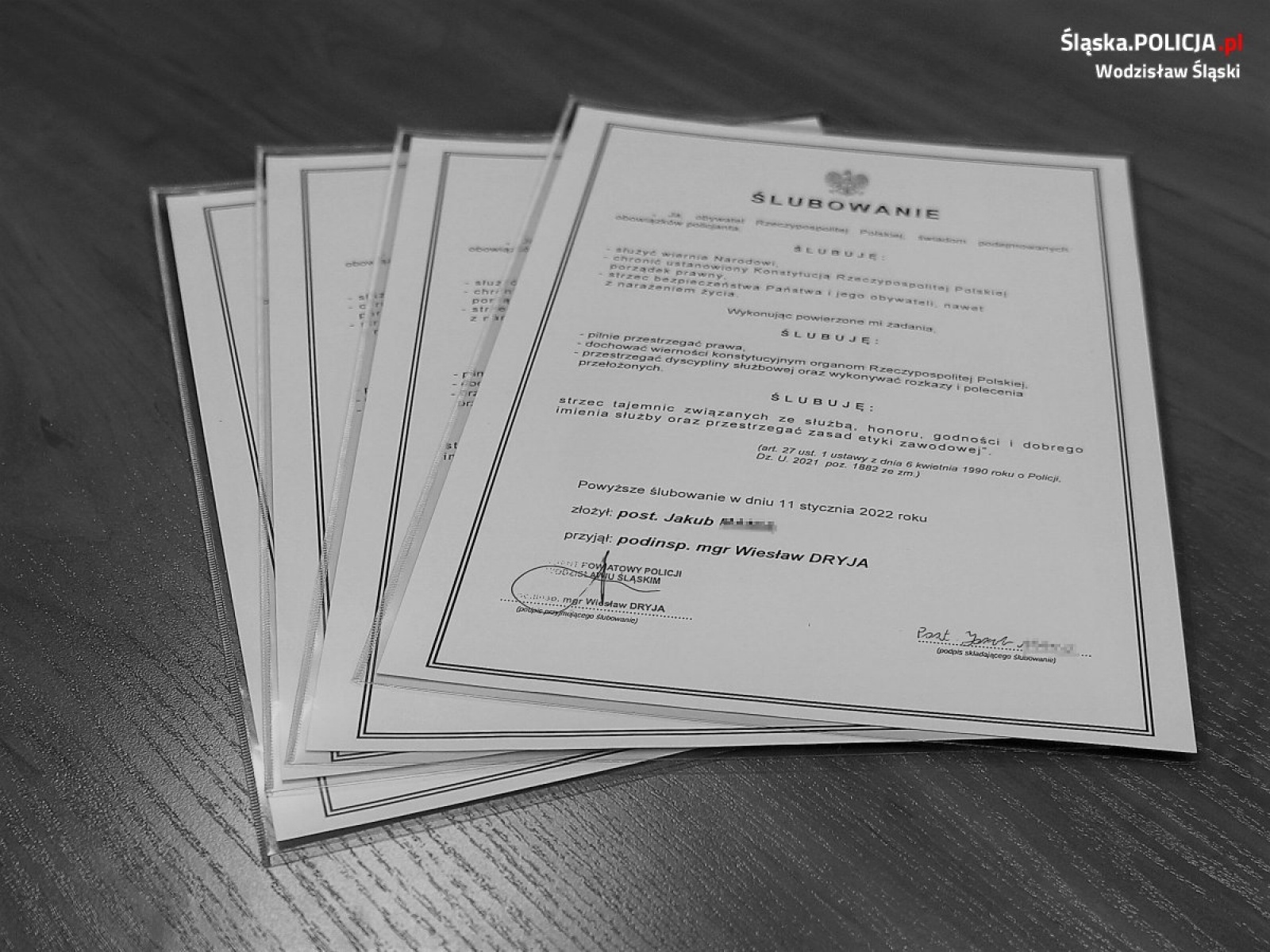 Zdjęcie w galerii na portalu naszwodzislaw.com: Nowi wodzisławscy funkcjonariusze ślubowali wiadomości z regionu