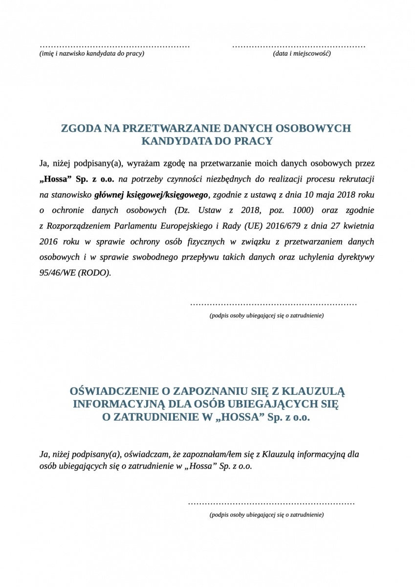 Zdjęcie w galerii na portalu naszwodzislaw.com: „Hossa” Sp. z o.o. ogłasza nabór na stanowisko główna księgowa/księgowy wiadomości z regionu