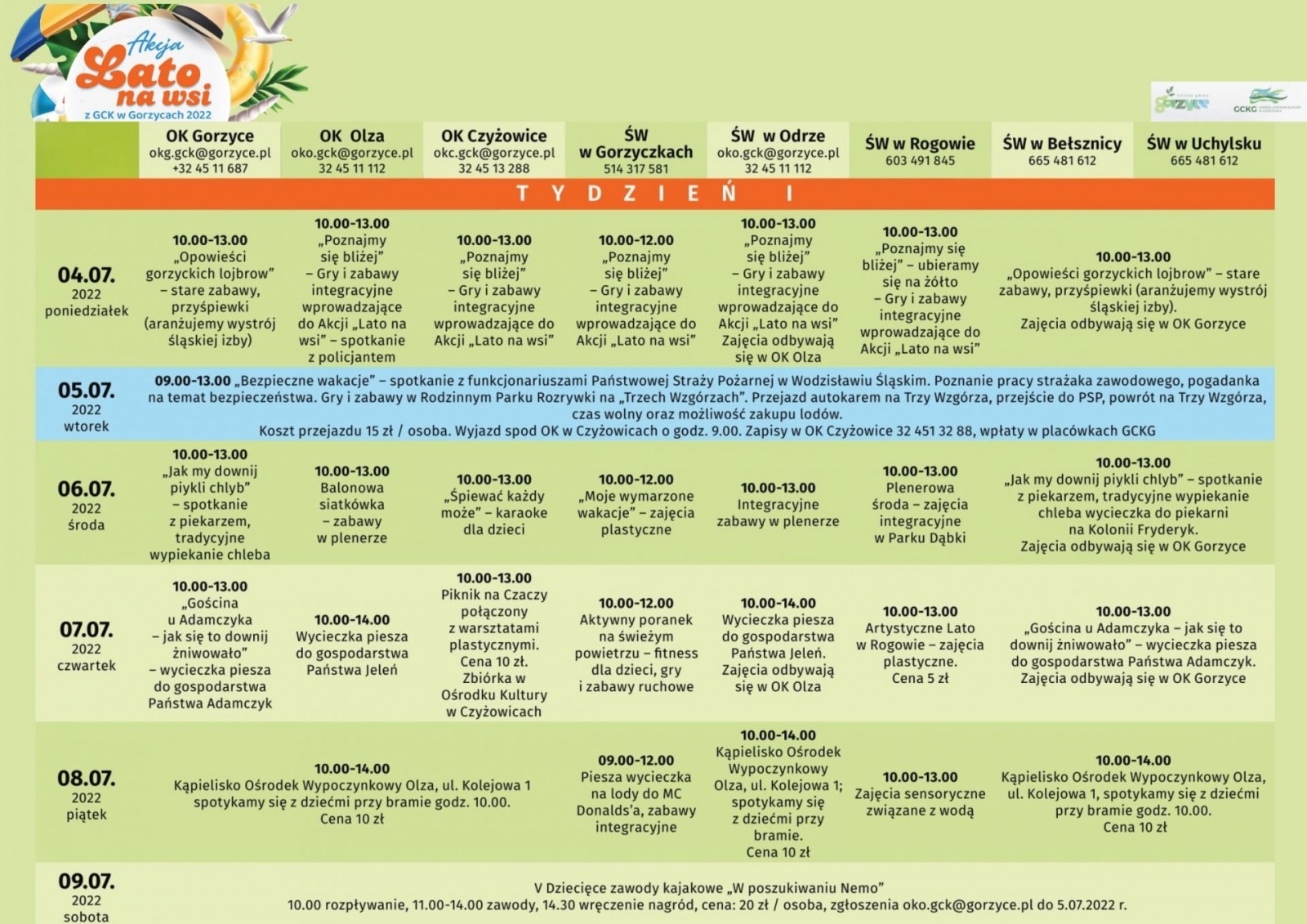 Zdjęcie w galerii na portalu naszwodzislaw.com: Wakacyjna oferta GCK Gorzyce wiadomości z regionu