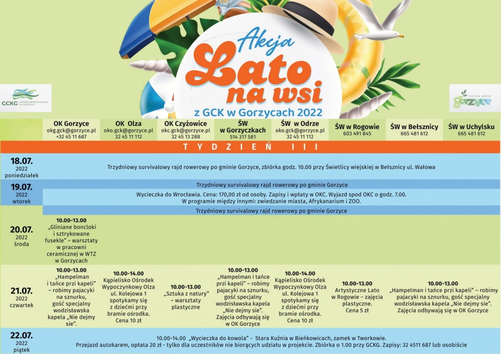 Zdjęcie w galerii na portalu naszwodzislaw.com: Wakacyjna oferta GCK Gorzyce wiadomości z regionu