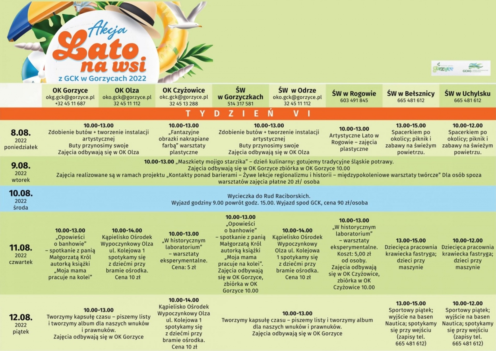 Zdjęcie w galerii na portalu naszwodzislaw.com: Wakacyjna oferta GCK Gorzyce wiadomości z regionu