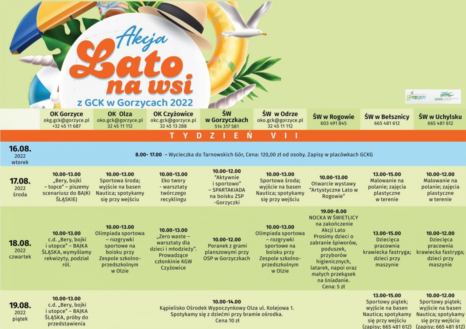 Zdjęcie w galerii na portalu naszwodzislaw.com: Wakacyjna oferta GCK Gorzyce wiadomości z regionu