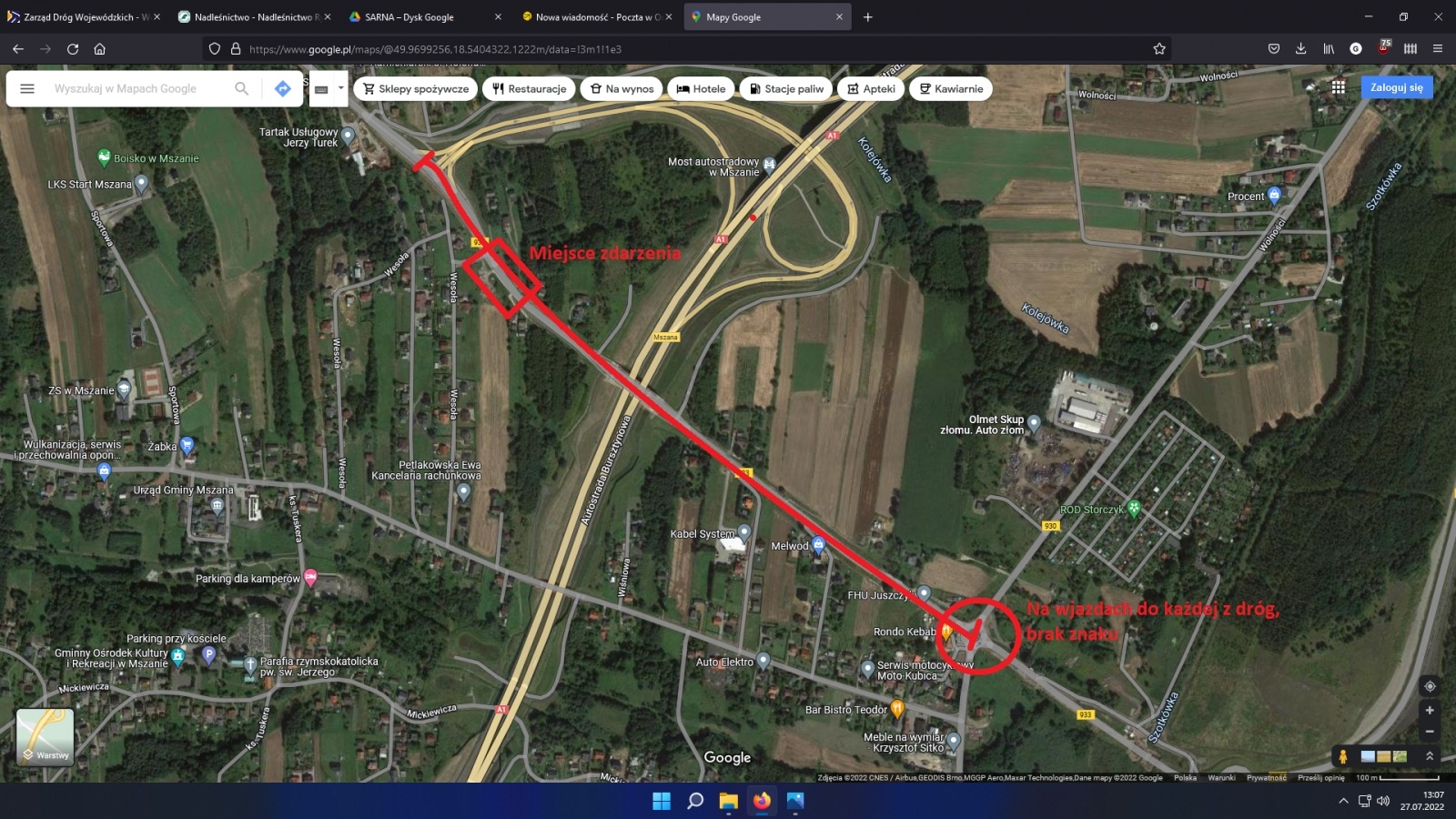 Zdjęcie w galerii na portalu naszwodzislaw.com: Niedopatrzenie i niebezpieczeństwo na DW 933 w Mszanie wiadomości z regionu