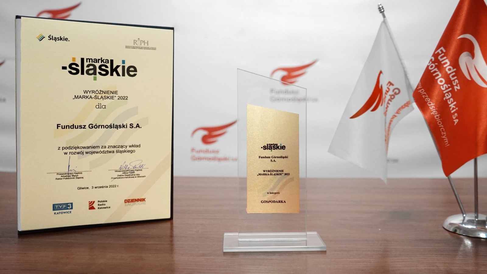 Zdjęcie w galerii na portalu naszwodzislaw.com: Fundusz Górnośląski S.A. laureatem konkursu Marka Śląskie wiadomości z regionu