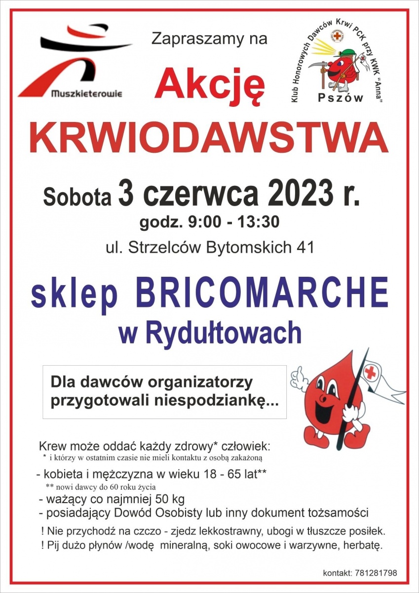 Zdjęcie w galerii na portalu naszwodzislaw.com: W ten weekend oddaj krew w Rydułtowach i Biertułtowach wiadomości z regionu