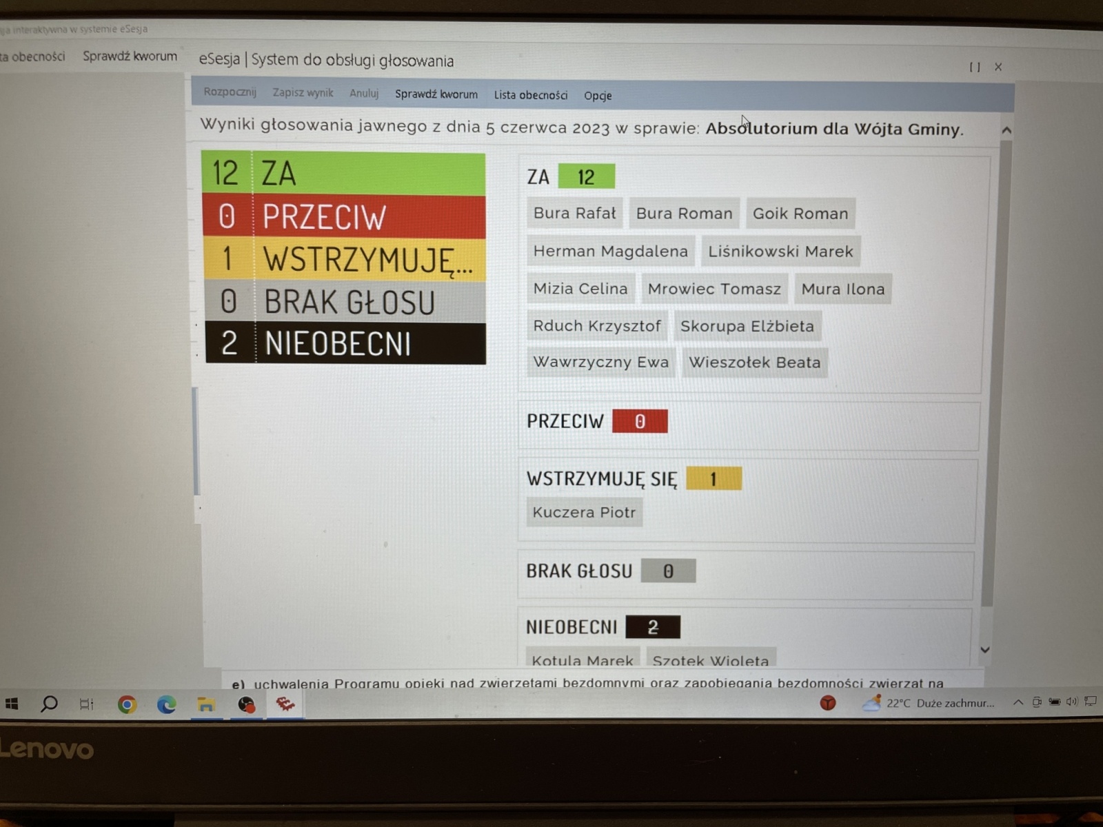 Zdjęcie w galerii na portalu naszwodzislaw.com: Absolutorium i wotum zaufania dla Wójta Gminy Mszana wiadomości z regionu
