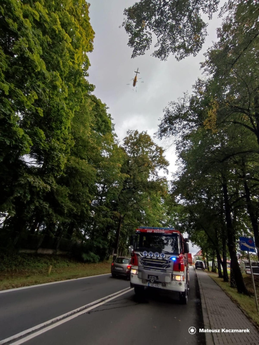Zdjęcie w galerii na portalu naszwodzislaw.com: Pożar stolarni w Gorzycach. W akcji dwa śmigłowce LPR i dziesięć zastępów strażackich wiadomości z regionu