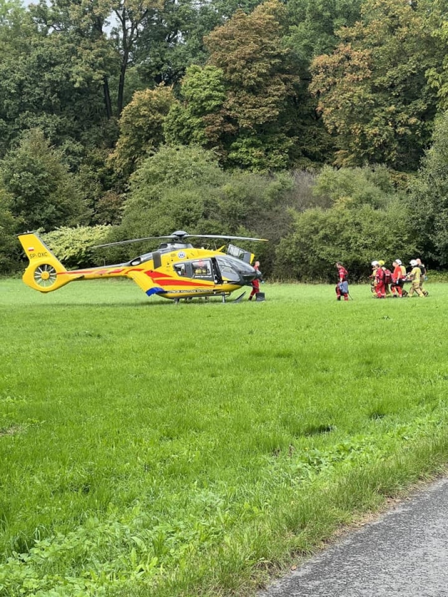 Zdjęcie w galerii na portalu naszwodzislaw.com: Pożar stolarni w Gorzycach. W akcji dwa śmigłowce LPR i dziesięć zastępów strażackich wiadomości z regionu