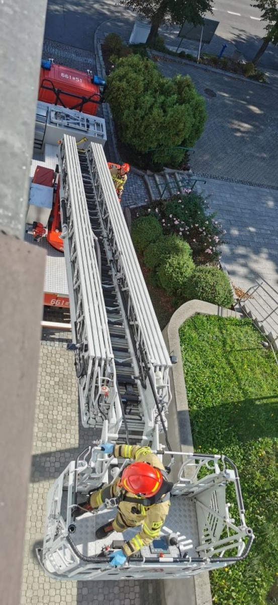 Zdjęcie w galerii na portalu naszwodzislaw.com: Bezpieczeństwo przede wszystkim. Ewakuacja w Urzędzie Miasta Rydułtowy wiadomości z regionu