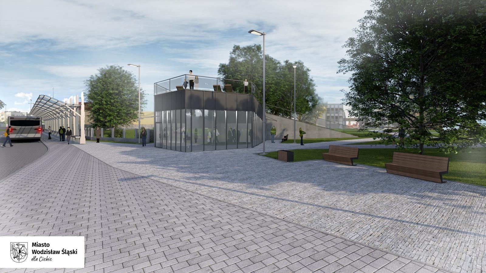 Zdjęcie w galerii na portalu naszwodzislaw.com: Wodzisław Śląski z nowym dworcem autobusowym wiadomości z regionu