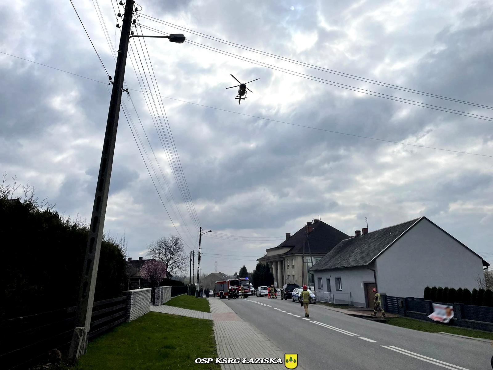 Zdjęcie w galerii na portalu naszwodzislaw.com: Śmigłowiec LPR interweniował w Łaziskach wiadomości z regionu