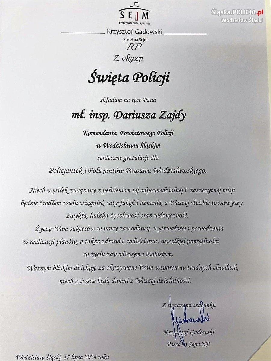 Zdjęcie w galerii na portalu naszwodzislaw.com: Obchody Święta Policji wodzisławskiego garnizonu  wiadomości z regionu
