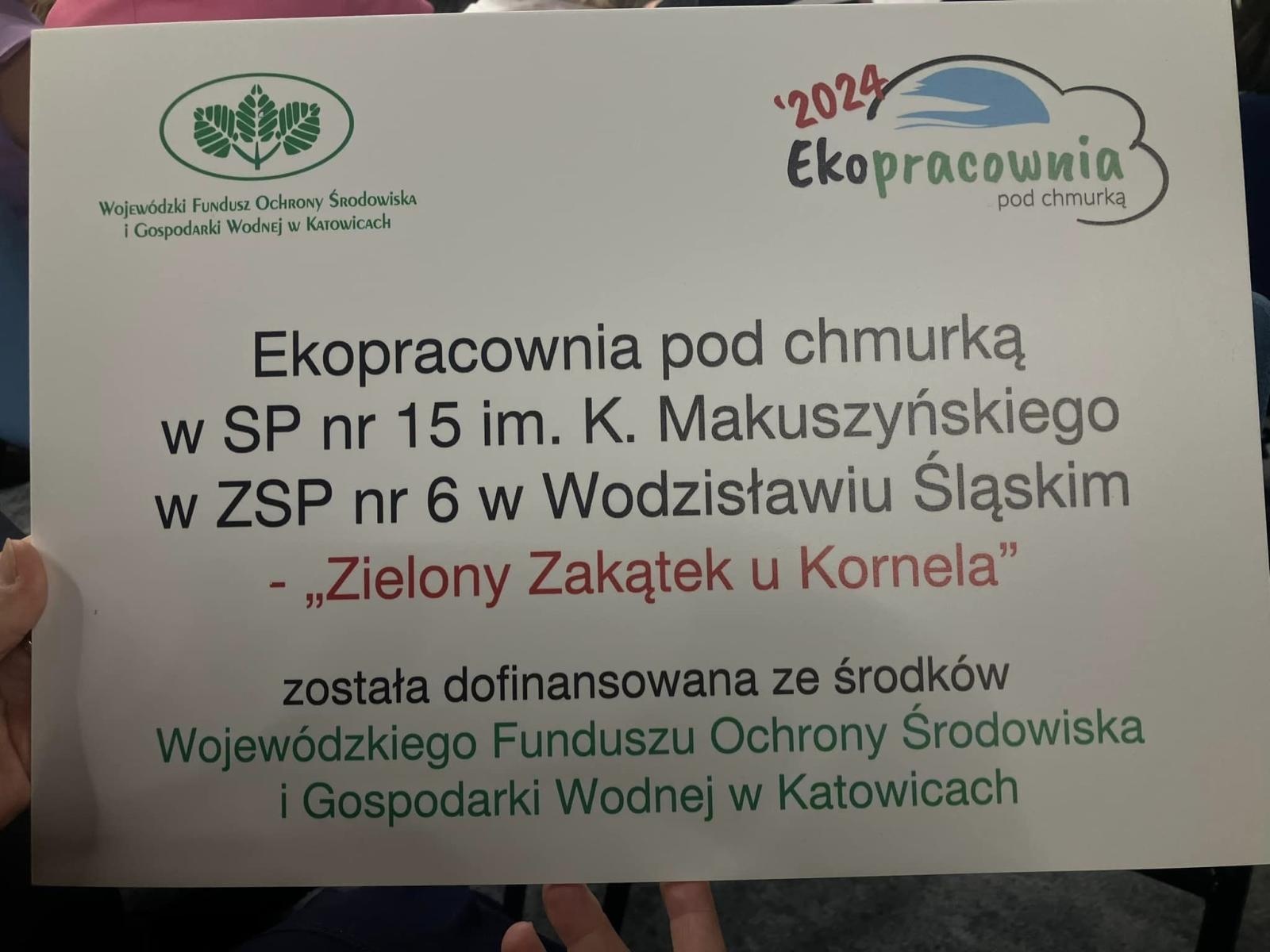 Zdjęcie w galerii na portalu naszwodzislaw.com: Wodzisławska SP15 będzie miała Ekopracownię pod chmurką wiadomości z regionu