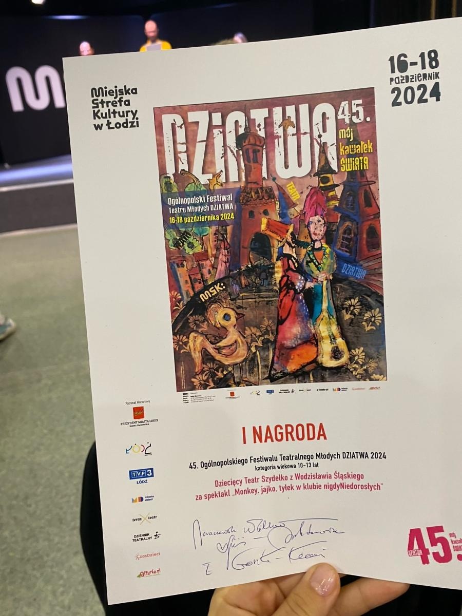 Zdjęcie w galerii na portalu naszwodzislaw.com: 1. miejsce Teatru Szydełko z WCK na festiwalu Dziatwa wiadomości z regionu