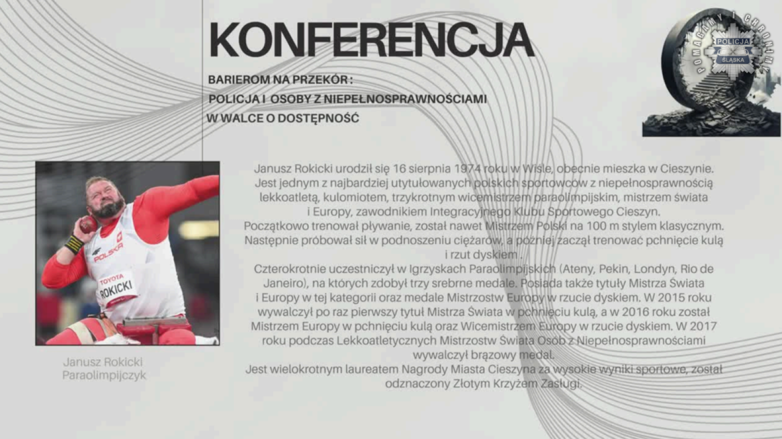 Zdjęcie w galerii na portalu naszwodzislaw.com: Konferencja Barierom na przekór w komendzie wojewódzkiej w Katowicach wiadomości z regionu