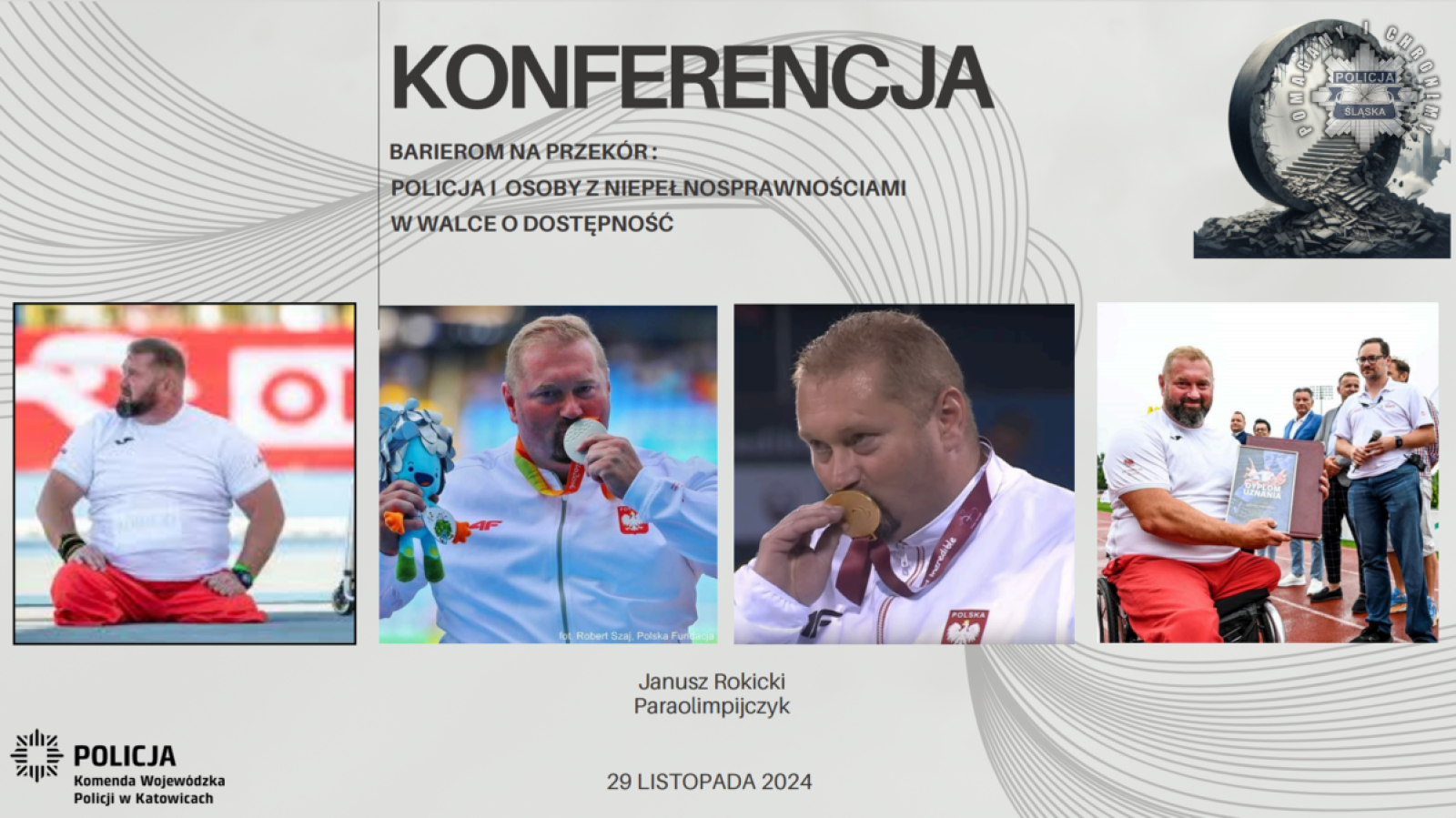 Zdjęcie w galerii na portalu naszwodzislaw.com: Konferencja Barierom na przekór w komendzie wojewódzkiej w Katowicach wiadomości z regionu