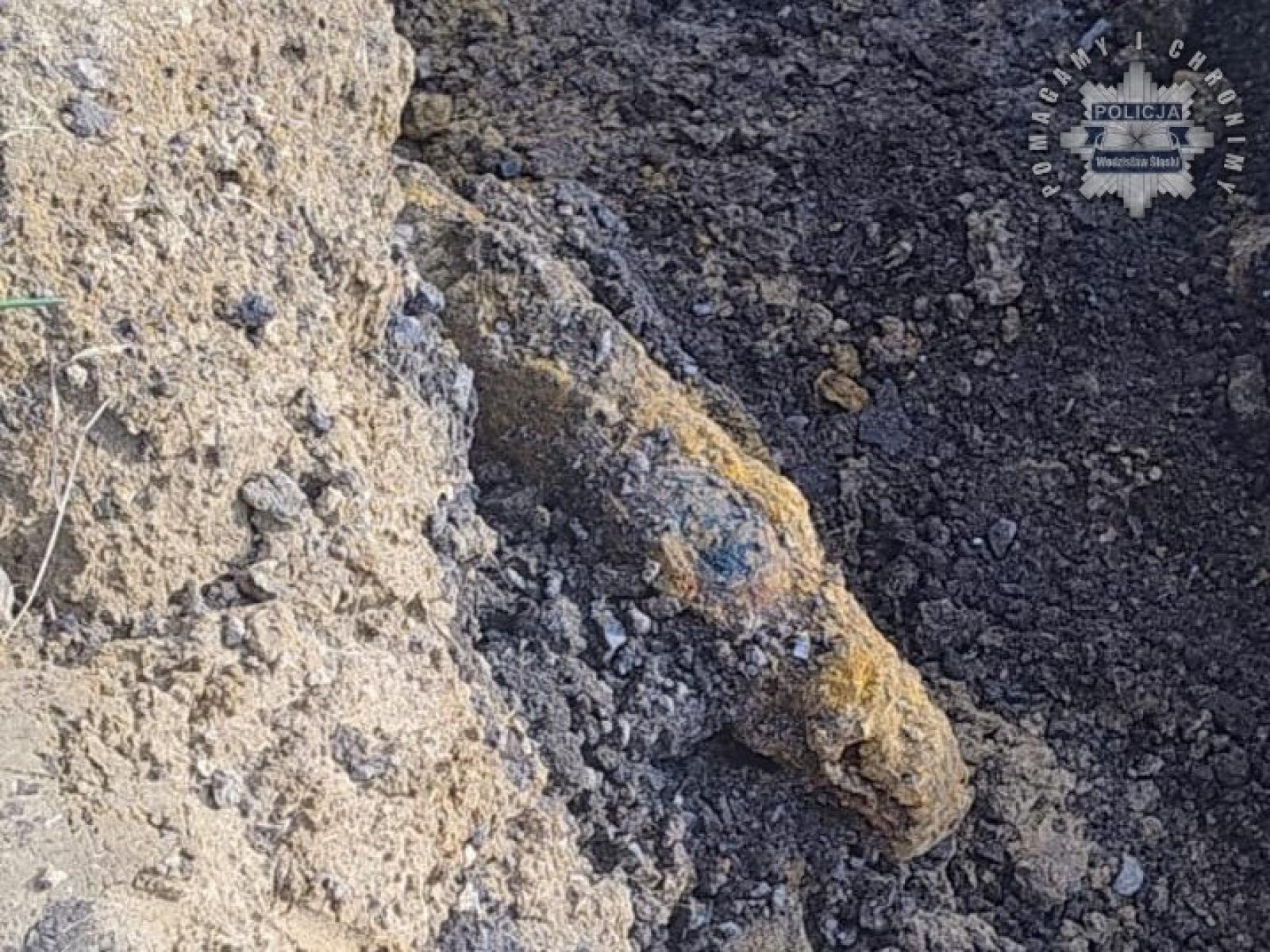 Zdjęcie w galerii na portalu naszwodzislaw.com: Bomba lotnicza, granat oraz prawdopodobnie ludzkie szczątki ujawnione podczas prac budowlanych wiadomości z regionu